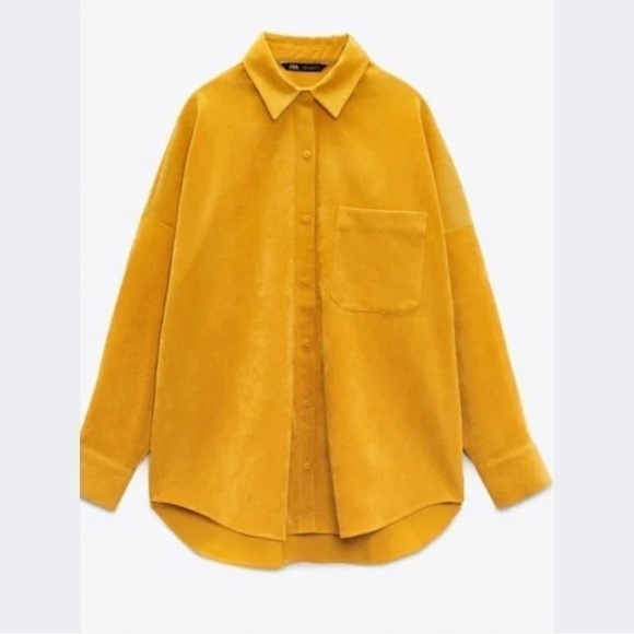 Zara Button Lined-waled Corduroy Shirt - Picture 10 of 12